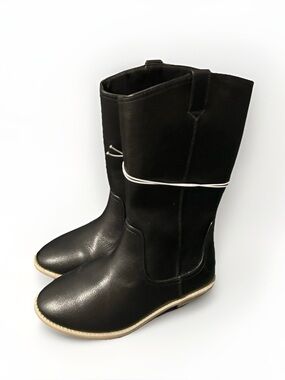 Cat & Jack Black Kids Tall Pull-On Boots Girls Size 3 NWT